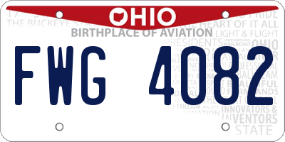 OH license plate FWG4082