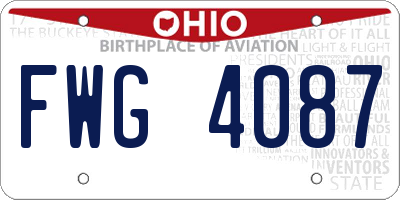 OH license plate FWG4087