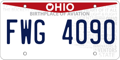 OH license plate FWG4090