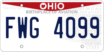 OH license plate FWG4099