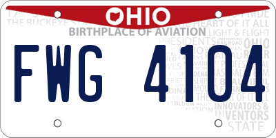 OH license plate FWG4104