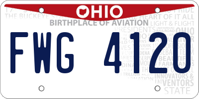 OH license plate FWG4120