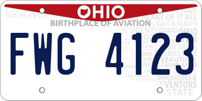 OH license plate FWG4123