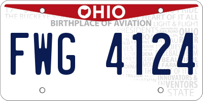 OH license plate FWG4124