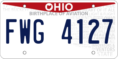 OH license plate FWG4127