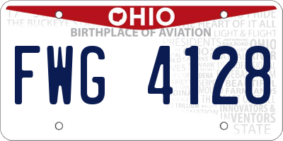 OH license plate FWG4128