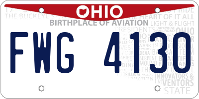 OH license plate FWG4130