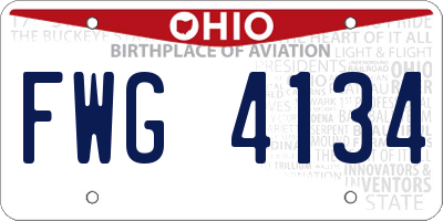 OH license plate FWG4134