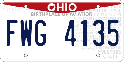 OH license plate FWG4135