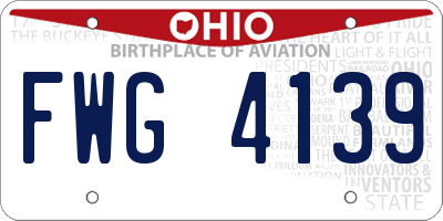 OH license plate FWG4139