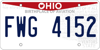 OH license plate FWG4152