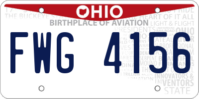OH license plate FWG4156