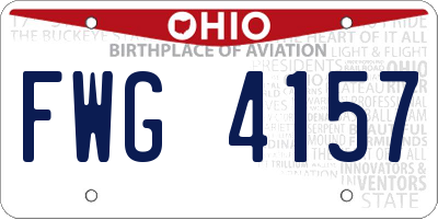 OH license plate FWG4157