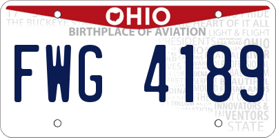 OH license plate FWG4189