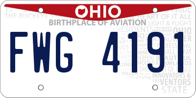 OH license plate FWG4191