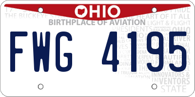 OH license plate FWG4195