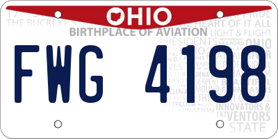 OH license plate FWG4198