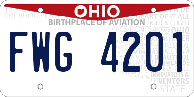 OH license plate FWG4201