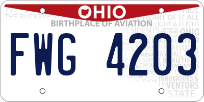OH license plate FWG4203