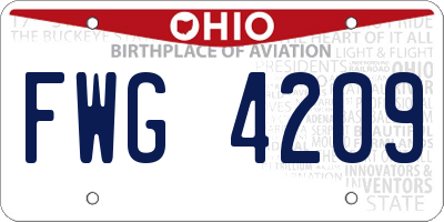 OH license plate FWG4209