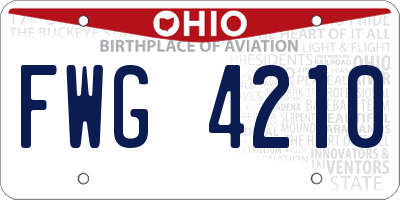 OH license plate FWG4210