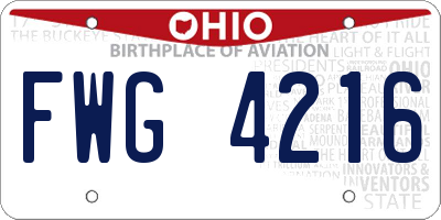 OH license plate FWG4216