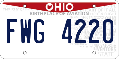 OH license plate FWG4220