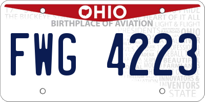 OH license plate FWG4223