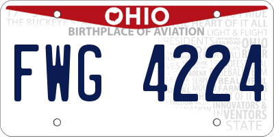 OH license plate FWG4224