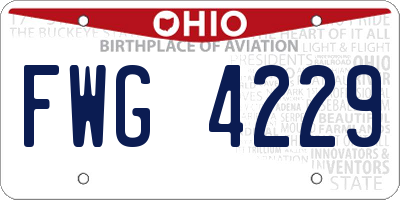 OH license plate FWG4229