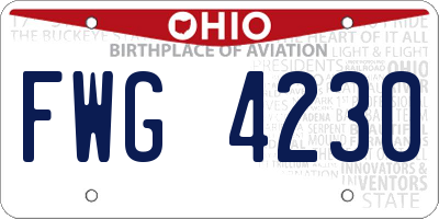 OH license plate FWG4230