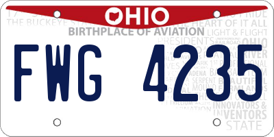OH license plate FWG4235