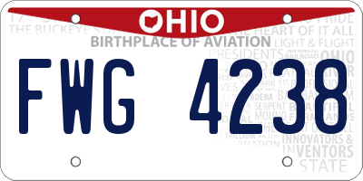 OH license plate FWG4238