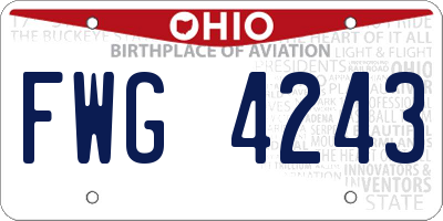 OH license plate FWG4243