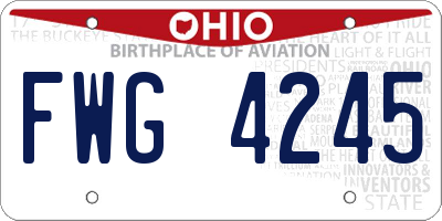 OH license plate FWG4245