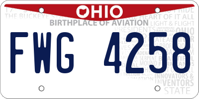 OH license plate FWG4258