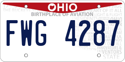 OH license plate FWG4287