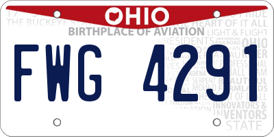 OH license plate FWG4291