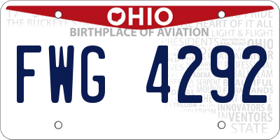 OH license plate FWG4292