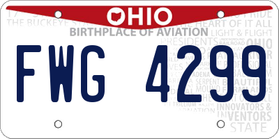 OH license plate FWG4299