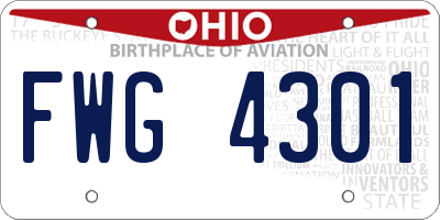 OH license plate FWG4301