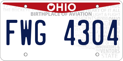 OH license plate FWG4304