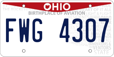 OH license plate FWG4307