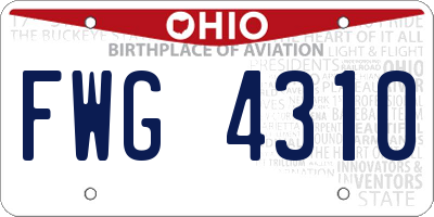 OH license plate FWG4310