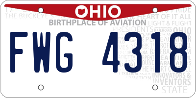 OH license plate FWG4318
