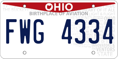 OH license plate FWG4334