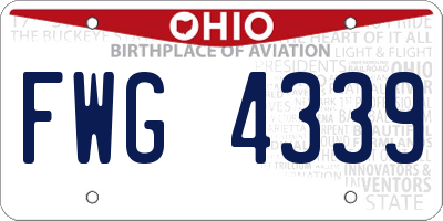 OH license plate FWG4339