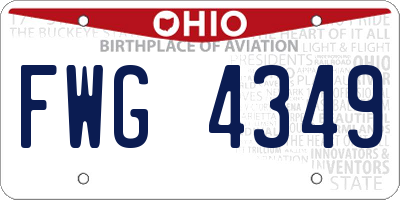 OH license plate FWG4349