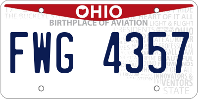 OH license plate FWG4357