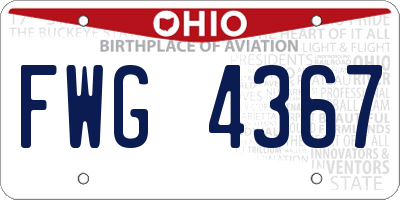 OH license plate FWG4367